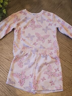 btween Pink Butterfly Floral Lounge Set Size 12